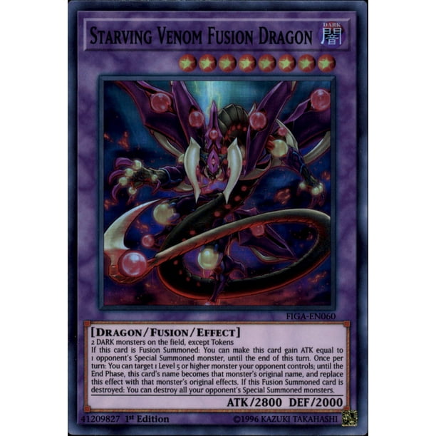 Starving Venom Fusion Dragon 1st Ed Super Rare NM Yugioh FIGA-EN060